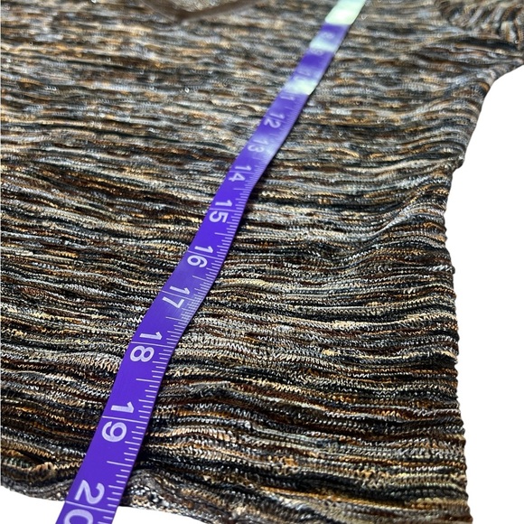 Metallic Top Papillon Blanc Y2K Indie Sleaze Shimmer Long Sleeve V Boho Neck - Picture 8 of 11